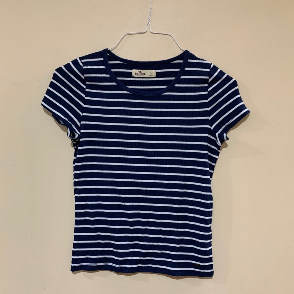 Navy Striped Tee | Size L (fits like S)
